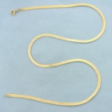 Italian Made 18 Inch Herringbone Chain Necklace In 14k Yellow Gold