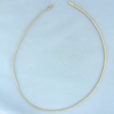 Italian Made 17 Inch Omega Link Necklace In 10k Yellow Gold