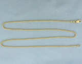 Italian Made 18 Inch Wheat Link Chain Necklace In 18k Yellow Gold