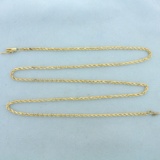 24 Inch Rope Link Chain Necklace In 14k Yellow Gold