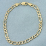 Figaro Link Bracelet In 14k Yellow Gold