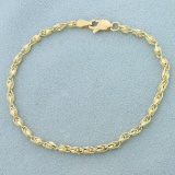 Diamond Cut 3d Designer Link Bracelet In 14k Yellow Gold