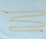 20 Inch Two Tone Curb Link Chain Necklace In 10k Yellow And White Gold