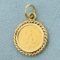 Mexican Two Pesos Gold Coin Pendant In 14k Yellow Gold Bezel