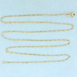Italian Made 24 Inch Figaro Link Chain Necklace In 18k Yellow Gold