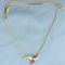 Italian-made Ruby And Diamond Necklace In 14k Yellow Gold