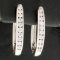 1ct Tw Diamond Elongated Hoop Earrings In 14k White Gold