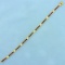 3ct Tw Ruby And Diamond Line Bracelet In 18k Yellow Gold