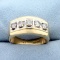 Men's 1ct Tw 5 Stone Diamond Wedding Or Anniversary Band Ring In 14k Yellow Gold