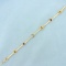 Citrine, Amethyst And Blue Topaz Line Bracelet In 14k Yellow Gold