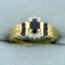 3/4ct Tw Sapphire And Diamond Ring In 10k Yellow Gold