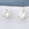 1ct Tw Diamond Stud Earrings In 14k White Gold Martini Settings