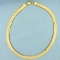 18 Inch Diamond Cut Herringbone Link Necklace In 14k Yellow Gold