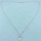 3/4ct Tw Radiant Diamond Pendant On Cable Link Chain In 14k White Gold