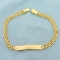 Mens 8 1/2 Inch Bismark Link Id Bracelet In 14k Yellow Gold
