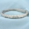 Italian Made Hammered Bangle Bracelet In Sterling Silver