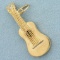 Acoustic Guitar Pendant In 14k Yellow Gold
