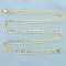 Diamond Cut Two Tone Flat Cable Link Chain Necklace In 10k Yellow And White Gold