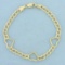 Italian Made Heart Link Bracelet In 14k Yellow Gold