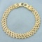 Italian Made Designer Link Bracelet In 14k Yellow Gold