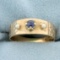 Vintage Sapphire Solitaire Ring In 10k Yellow Gold