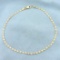 Italian Made 9 Inch Two Tone Anchor Link Anklet In 14k Yellow And White Gold