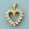 Diamond Heart Pendant In 14k Yellow Gold