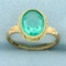 Vintage Green Quartz Ring In 10k Yellow Gold