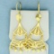 Diamond Cut Chandelier Dangle Earrings In 14k Yellow Gold