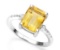 3ct Citrine & Diamond Ring In Sterling Silver