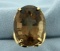 40ct Smokey Topaz Statement Ring In 18k Gold
