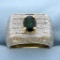 Vintage 2ct Tw Chrome Tourmaline And Diamond Ring In 14k Yellow Gold