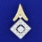 Unique 1.5ct Tw Chevron Design Diamond Pendant In 14k Yellow And White Gold