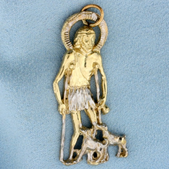 Saint Lazarus Pendant In 14k Yellow And White Gold
