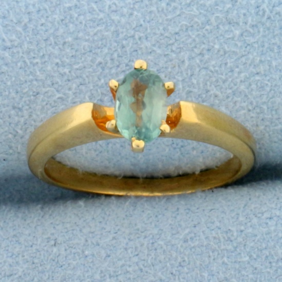 Vanadium Chrysoberyl Solitaire Ring In 14k Yellow Gold