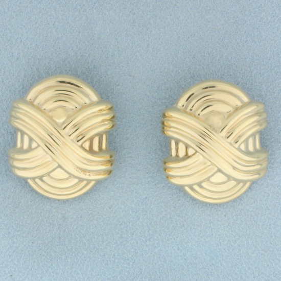 Large Statement Clip On Earrings In 14k Yellow Gold