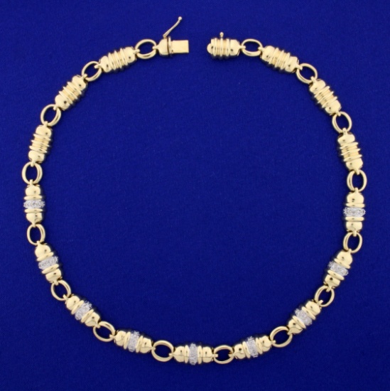1/3ct Tw Diamond Designer Necklace In 14k Yellow And White Gold