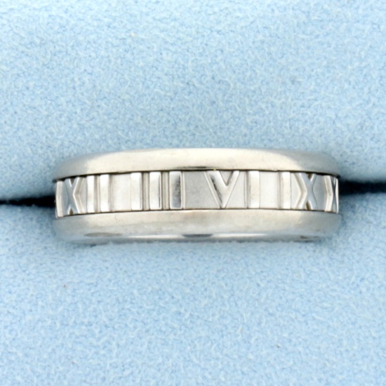 Tiffany & Co Atlas Band Ring In 18k White Gold