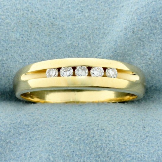 Men's 1/4ct Tw Diamond Wedding Or Anniversary Band Ring In 14k Yellow Gold