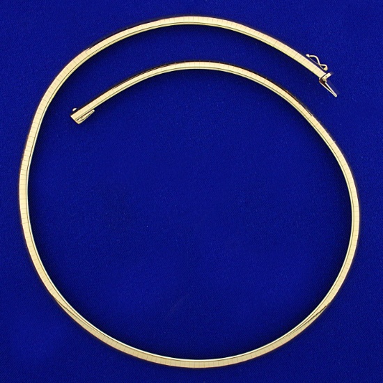 20 Inch Omega Necklace In 14k Yellow Gold