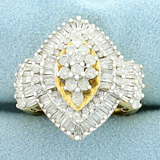 3ct Tw Diamond Statement Ring In 10k Yellow Gold