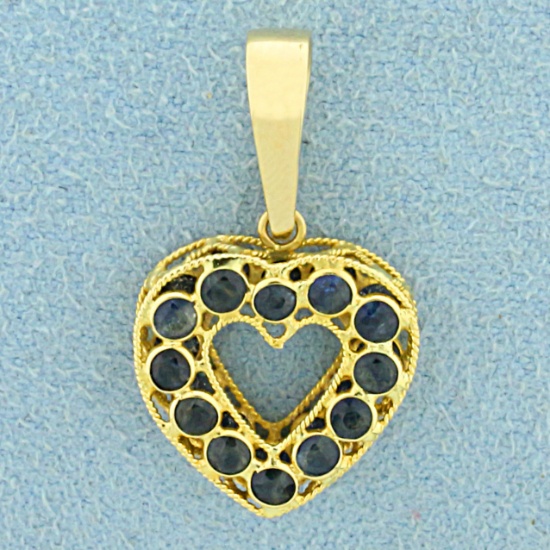 3/4ct Tw Sapphire Heart Pendant In 18k Yellow Gold