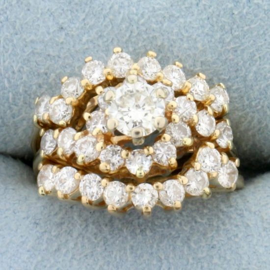 2ct Tw Diamond Engagement Ring And Ring Jackets Bridal Set In 14k Yellow Gold
