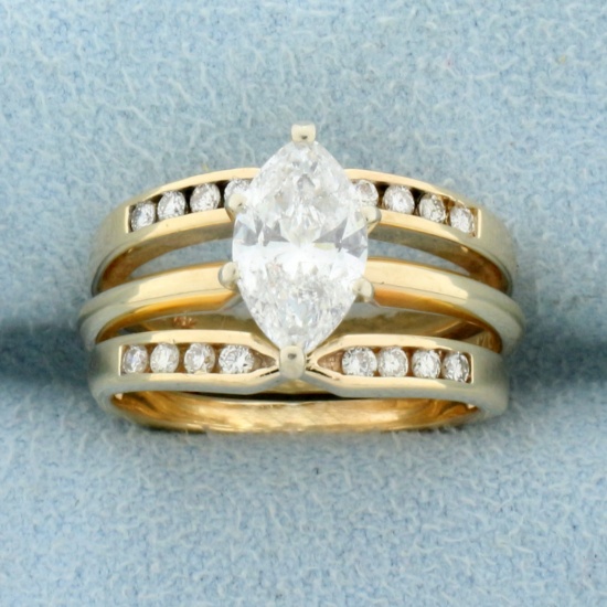1.25ct Tw Diamond Engagement Ring With Ring Jacket In 14k Yellow Gold