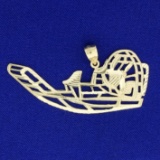 Large Airboat Pendant In 14k Yellow Gold