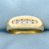 5 Stone Diamond Wedding Or Anniversary Ring In 14k Yellow Gold