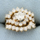 2ct Tw Diamond Engagement Ring And Ring Jackets Bridal Set In 14k Yellow Gold