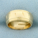 Etched Band Ring In 14k Yellow Gold