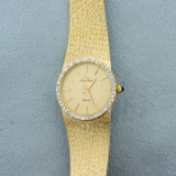 Lucien Piccard Diamond Womens Watch In Solid 14k Yellow Gold