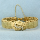 Antique Womens Hamilton Concealed Wrist Watch In Solid 14k Yellow Gold
